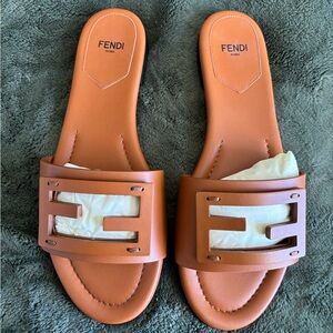 Fendi Signature Logo Slide Sandal